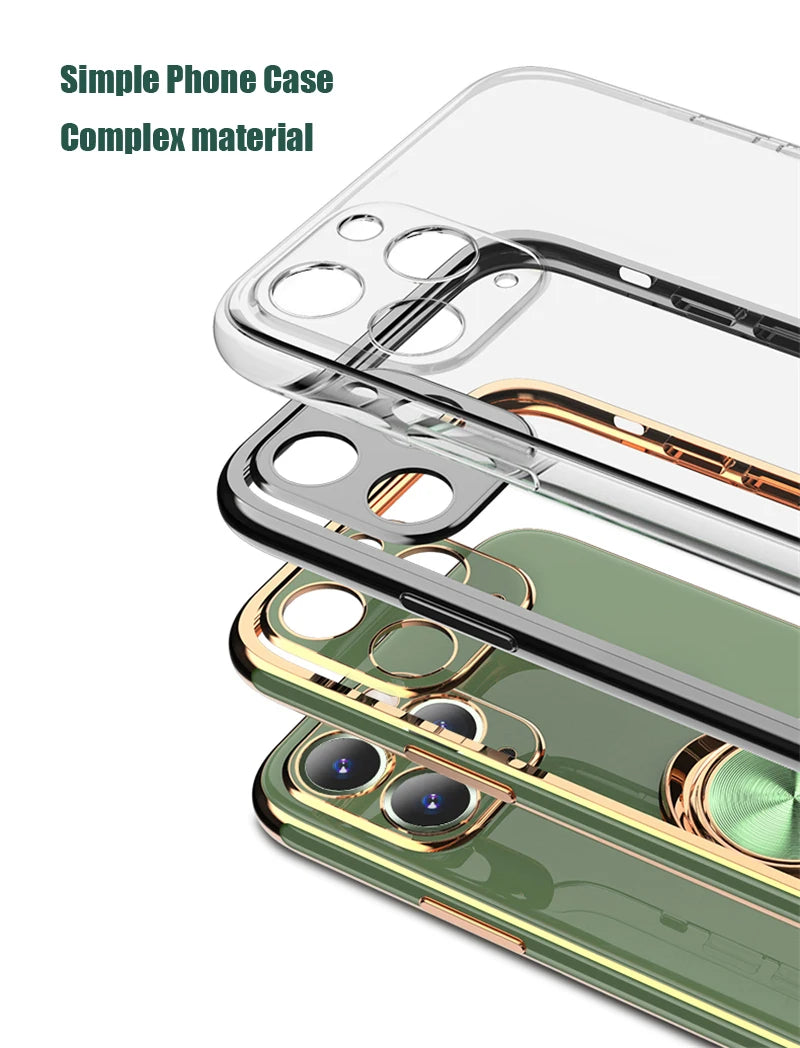 Luxury Magnetic Plating Silicone Case for iPhone - (SF1001B)