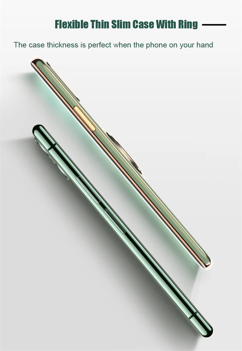 Luxury Magnetic Plating Silicone Case for iPhone - (SF1001B)