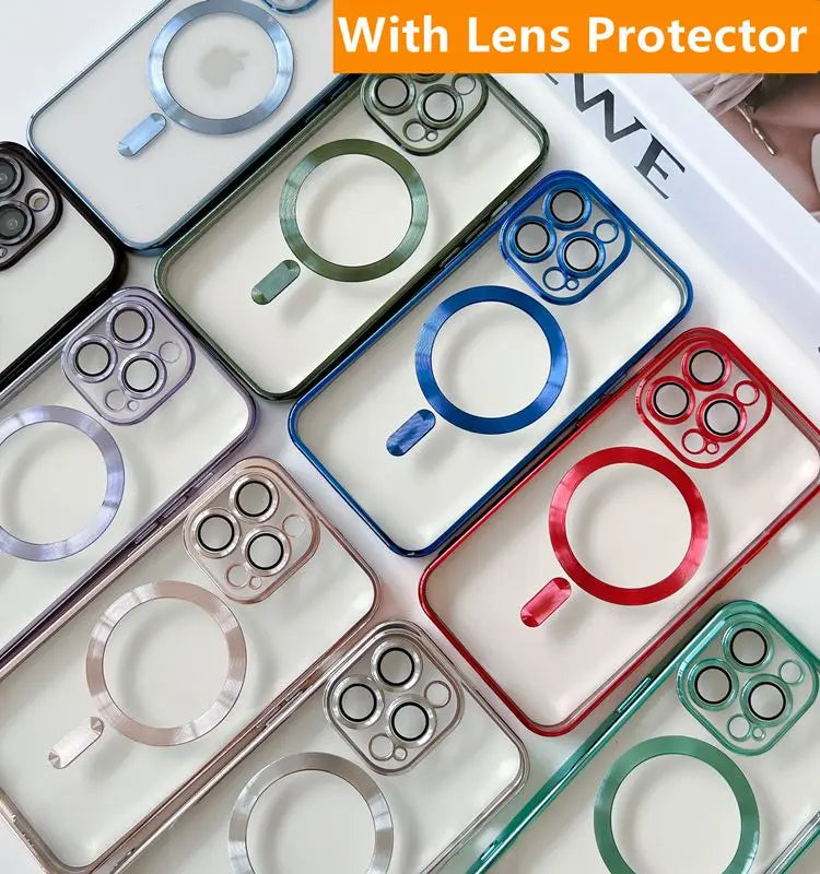 Luxury Plating iPhone Case – MagSafe, Magnetic & Transparent | Amiriva - (SF1003B)