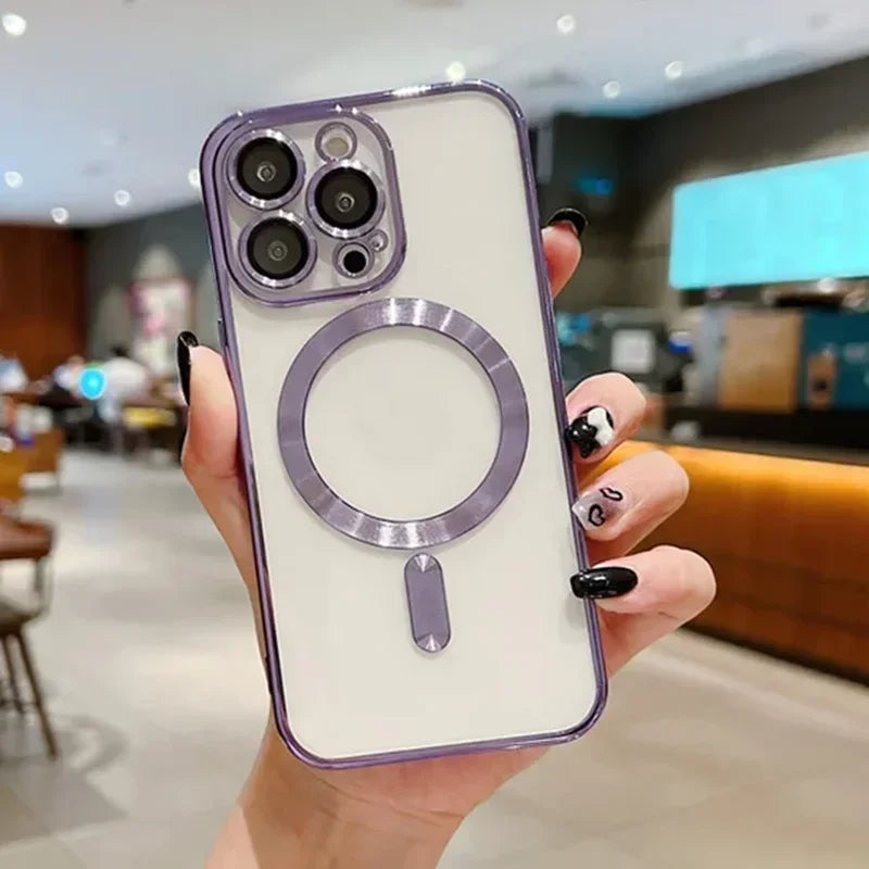 Fashion Magnetic Soft Silicone Case For iPhone - (SF1016A)