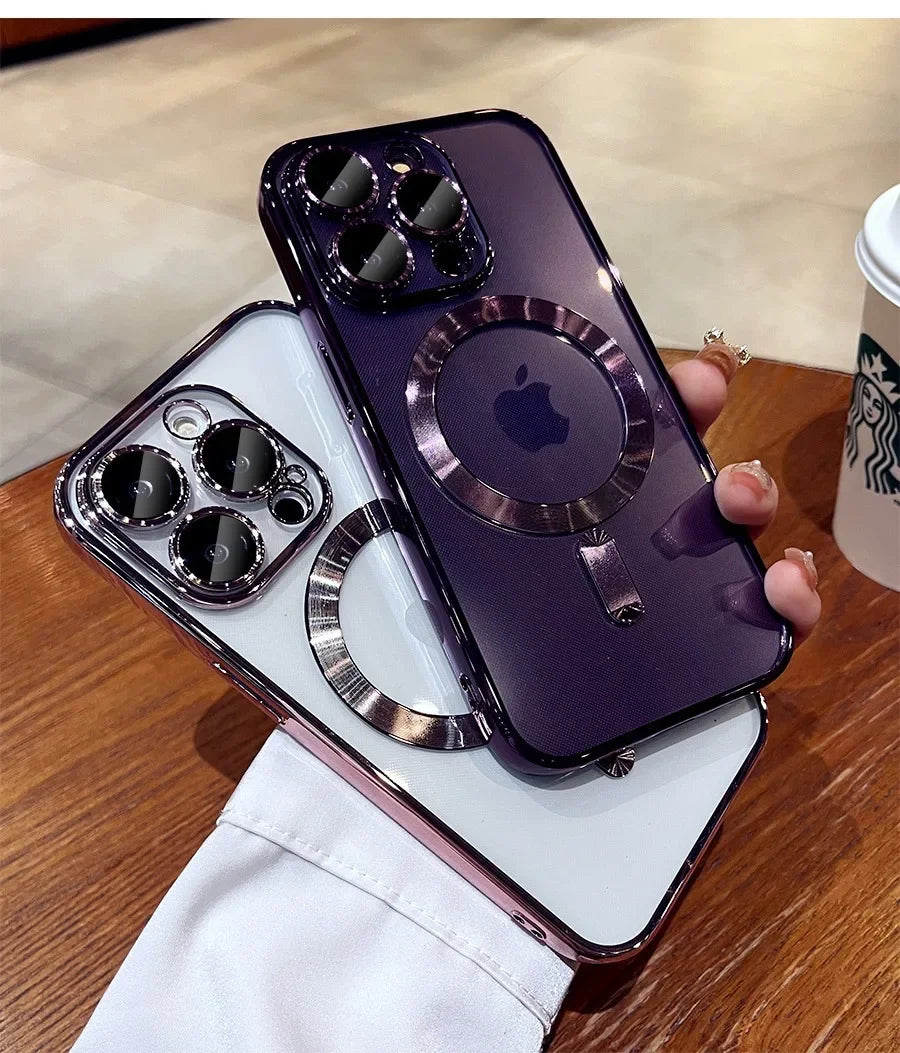 Fashion Magnetic Soft Silicone Case For iPhone - (SF1016A)