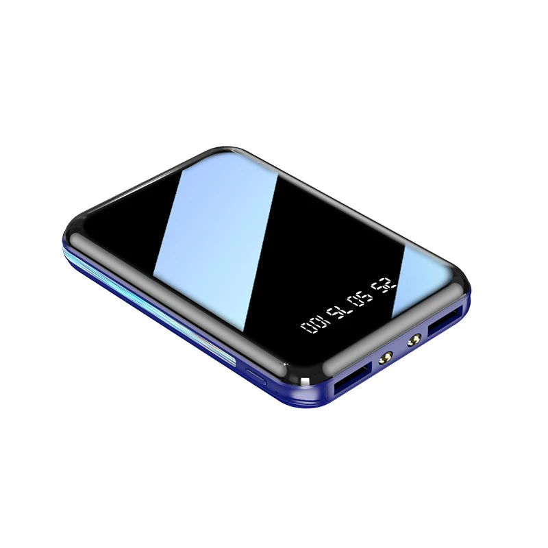 Amiriva Mini 20,000mAh Mirror Screen Power Bank – LED Display & Built-in Cables (AR1008)