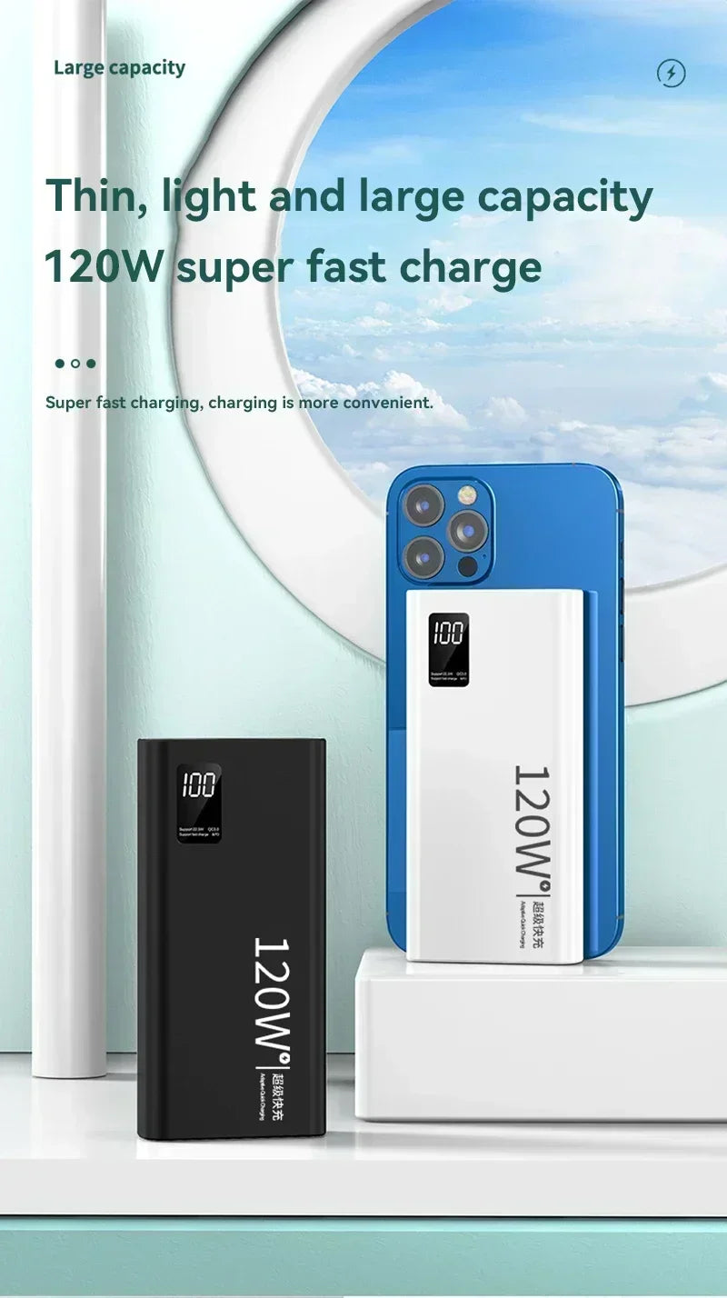 120W 500,000mAh Power Bank – Ultra High Capacity Fast Charger with Digital Display (AR1007)