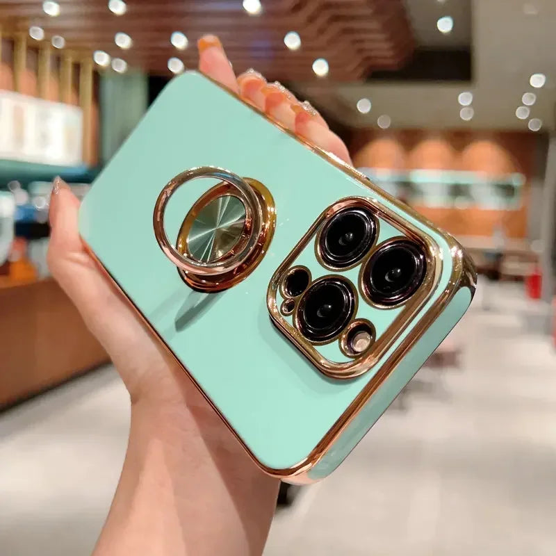 Luxury Magnetic Plating Silicone Case for iPhone - (SF1001B)