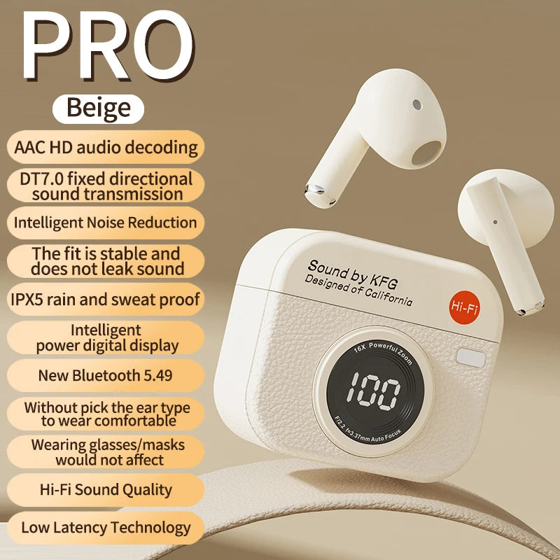 2025 TWS Wireless Bluetooth 5.4 Earbuds – 36H Playback Sport Earphones with LED Display & Mic (AR1080)