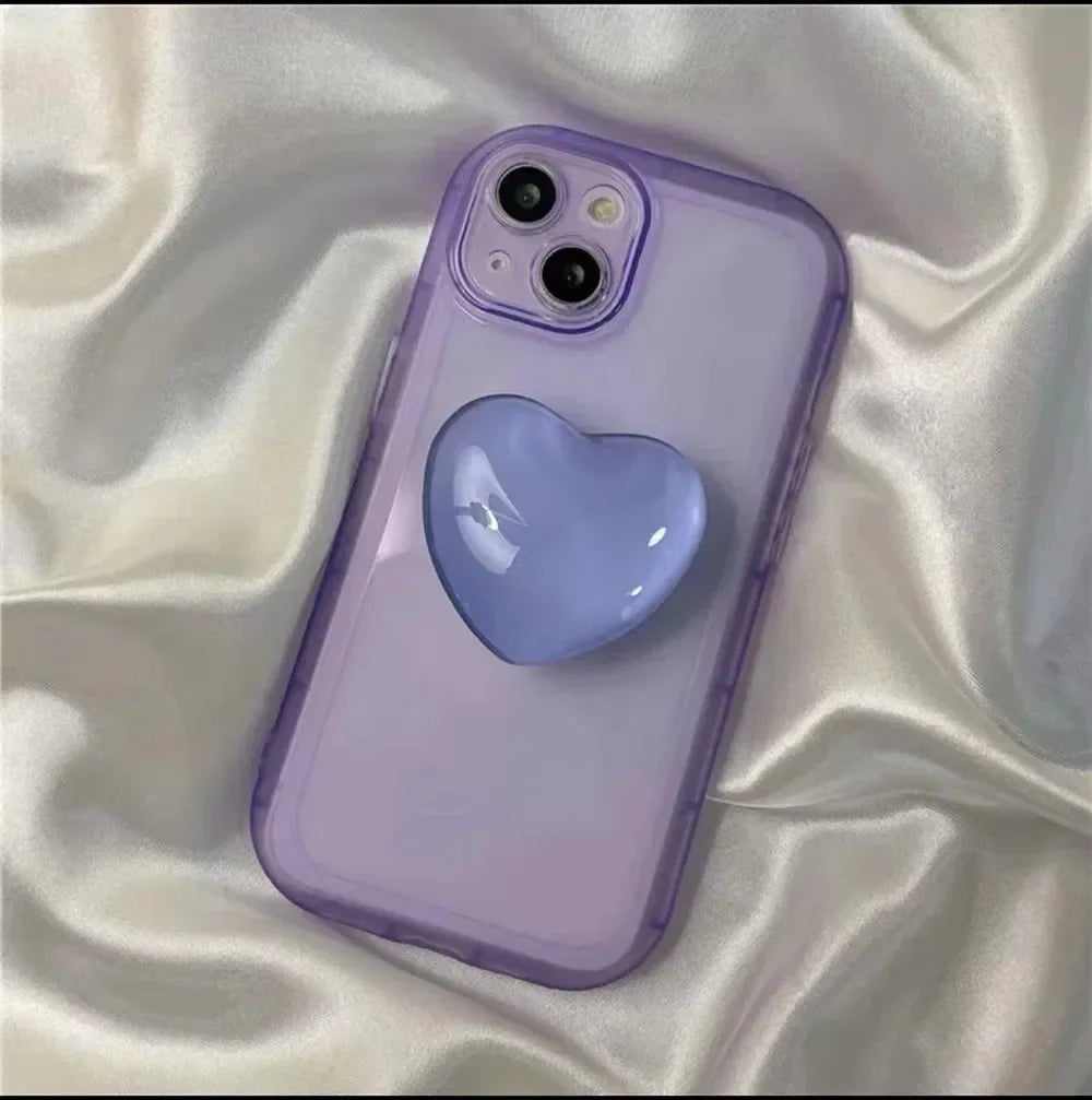 Heart-Shaped 3D Pop Grip Phone Holder – Expanding Finger Grip & Stand for Smartphones – Amiriva
