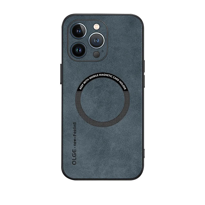 Magnetic Leather Case – MagSafe Compatible for iPhone 11–16 Pro Max (AR1001)
