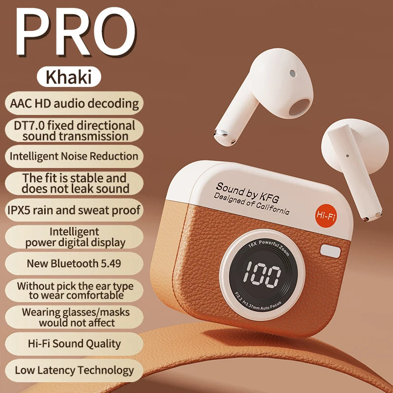 2025 TWS Wireless Bluetooth 5.4 Earbuds – 36H Playback Sport Earphones with LED Display & Mic (AR1080)