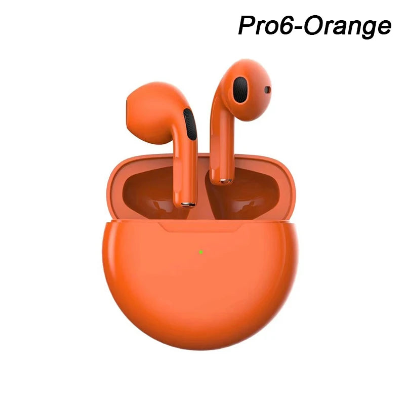 Original Pro 6 TWS Wireless Bluetooth Earphones by Amiriva – Waterproof in-ear earbuds with microphone, AAC support, and semi-open design for sports and daily use