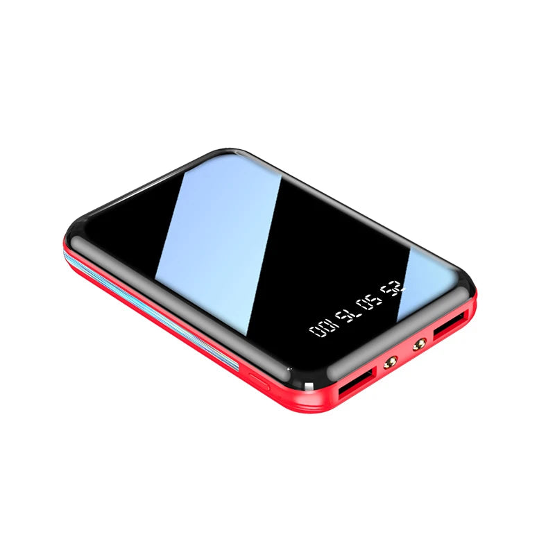 Amiriva Mini 20,000mAh Mirror Screen Power Bank – LED Display & Built-in Cables (AR1008)