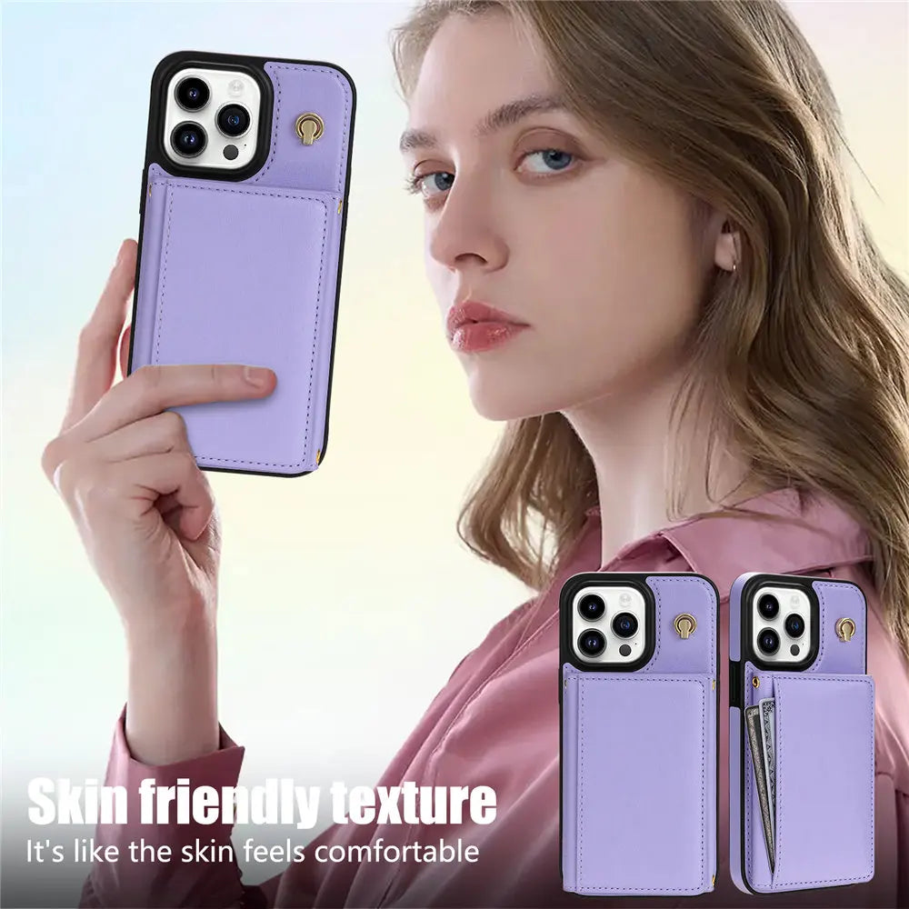 Multifunction crossbody leather phone case for women – available in 5 colors