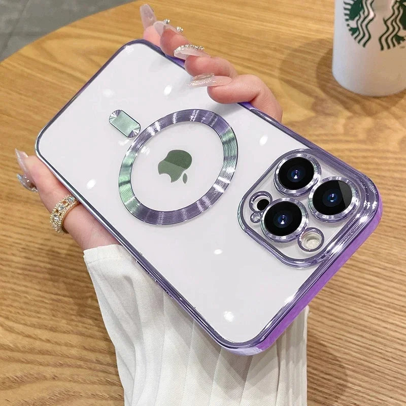 Luxury Lens Seal Protect Plating Phone Case For IPhone - (SF1008A)