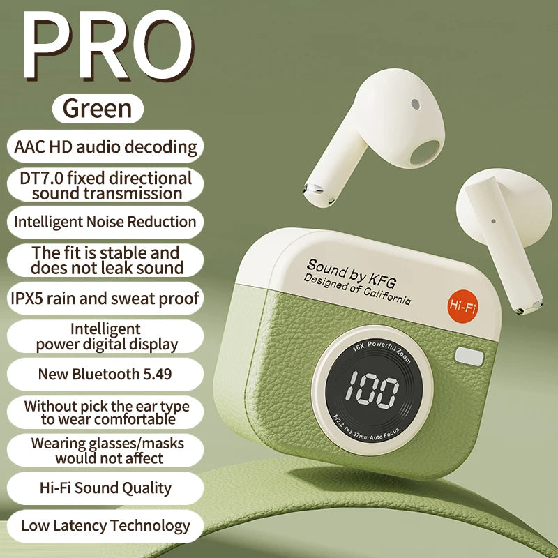 2025 TWS Wireless Bluetooth 5.4 Earbuds – 36H Playback Sport Earphones with LED Display & Mic (AR1080)
