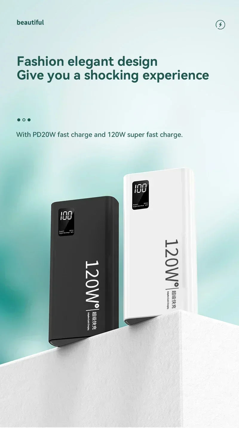 120W 500,000mAh Power Bank – Ultra High Capacity Fast Charger with Digital Display (AR1007)