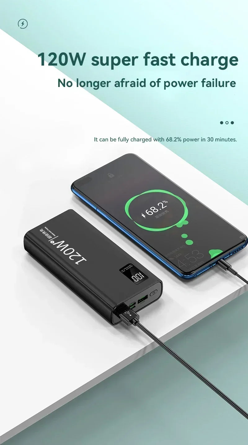 120W 500,000mAh Power Bank – Ultra High Capacity Fast Charger with Digital Display (AR1007)