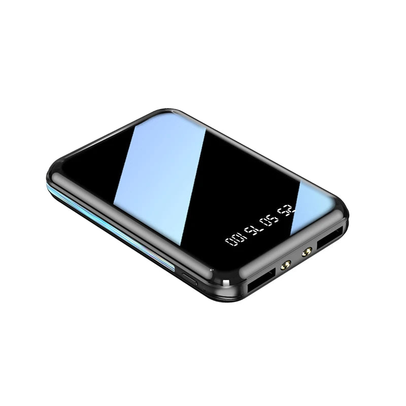 Amiriva Mini 20,000mAh Mirror Screen Power Bank – LED Display & Built-in Cables (AR1008)