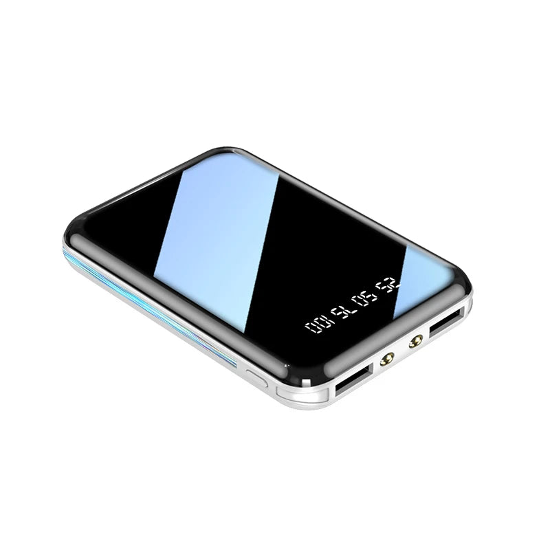 Amiriva Mini 20,000mAh Mirror Screen Power Bank – LED Display & Built-in Cables (AR1008)