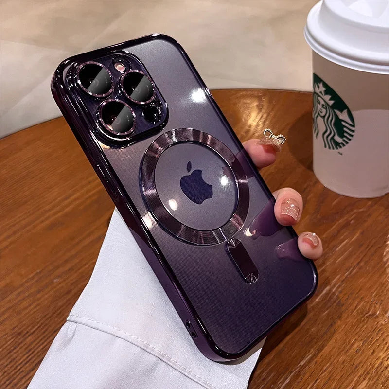 Fashion Magnetic Soft Silicone Case For iPhone - (SF1016A)