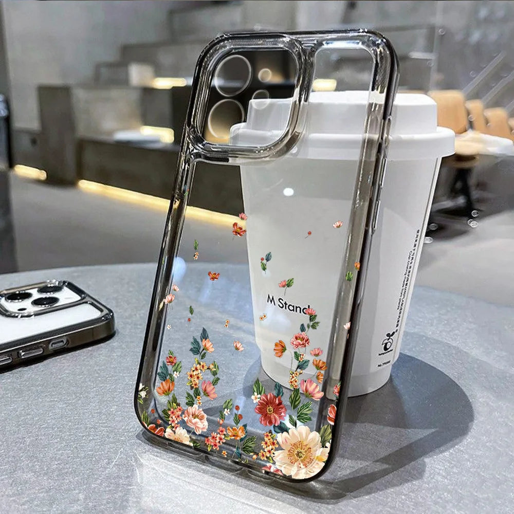 Amiriva soft TPU floral phone case for iPhone 14-16