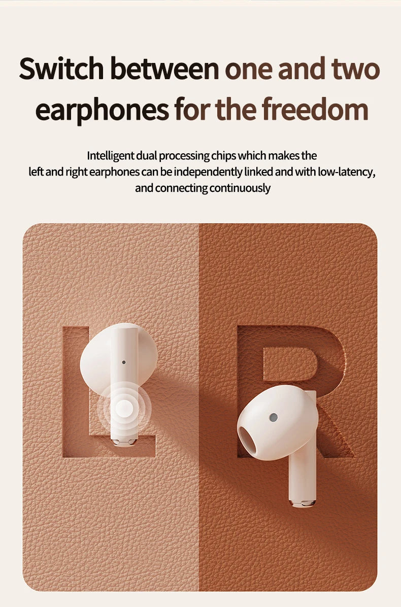 2025 TWS Wireless Bluetooth 5.4 Earbuds – 36H Playback Sport Earphones with LED Display & Mic (AR1080)