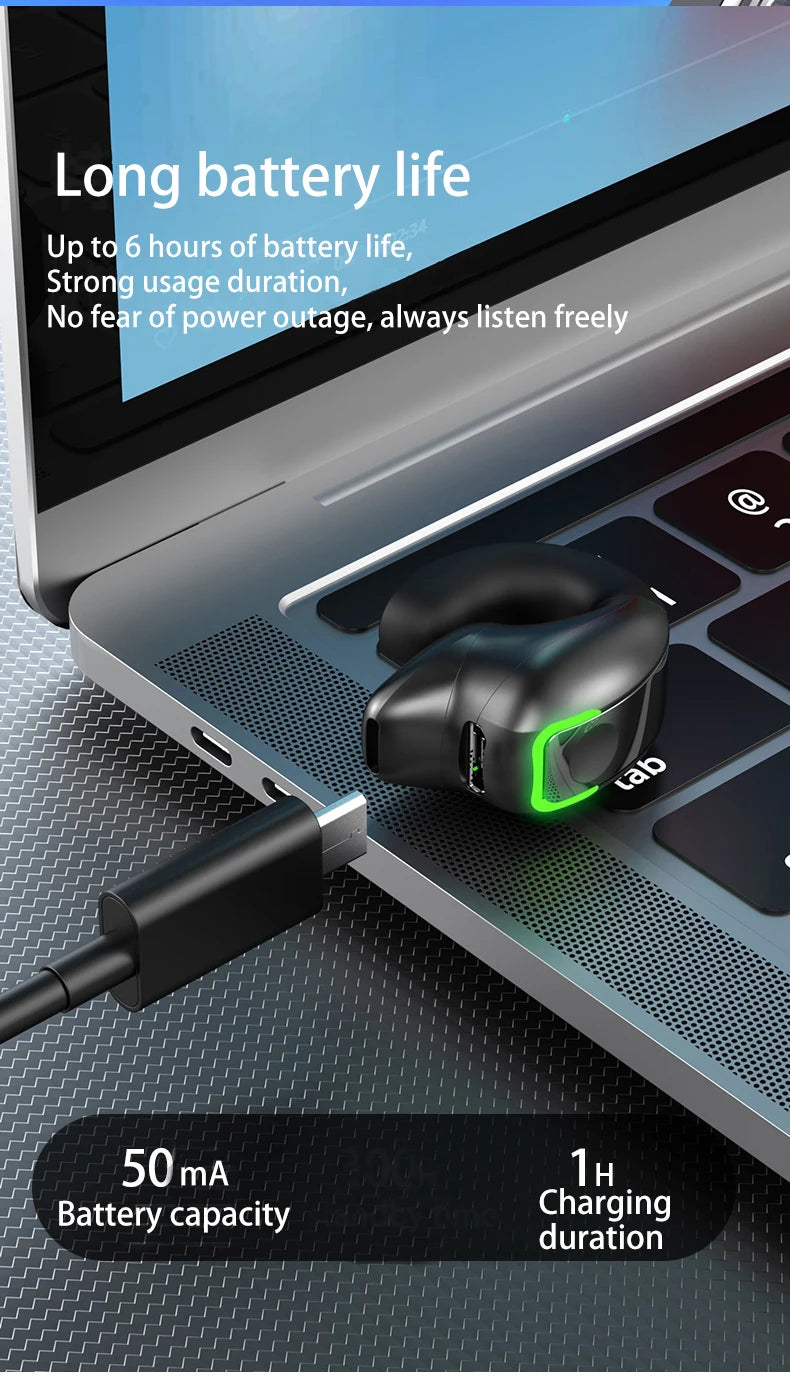 Ear Clip Bluetooth Wireless Earphones – Sport, Office & Leisure with Long Battery Life (AR1081)