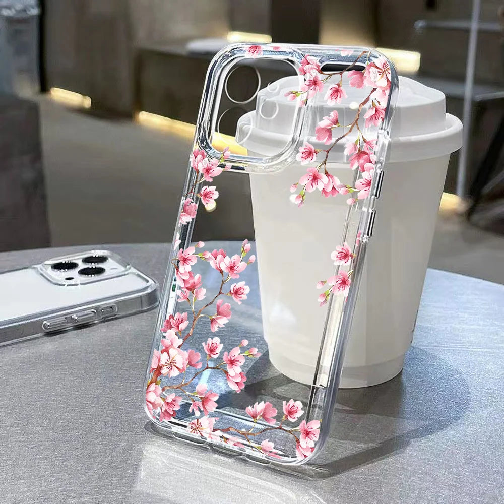 Amiriva soft TPU floral phone case for iPhone 14-16