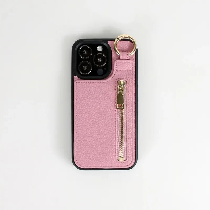 Shockproof TPU iPhone case with ring stand and wallet