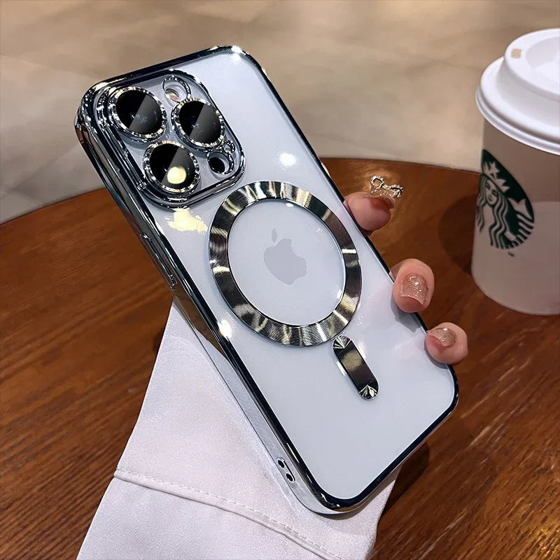 Fashion Magnetic Soft Silicone Case For iPhone - (SF1016A)