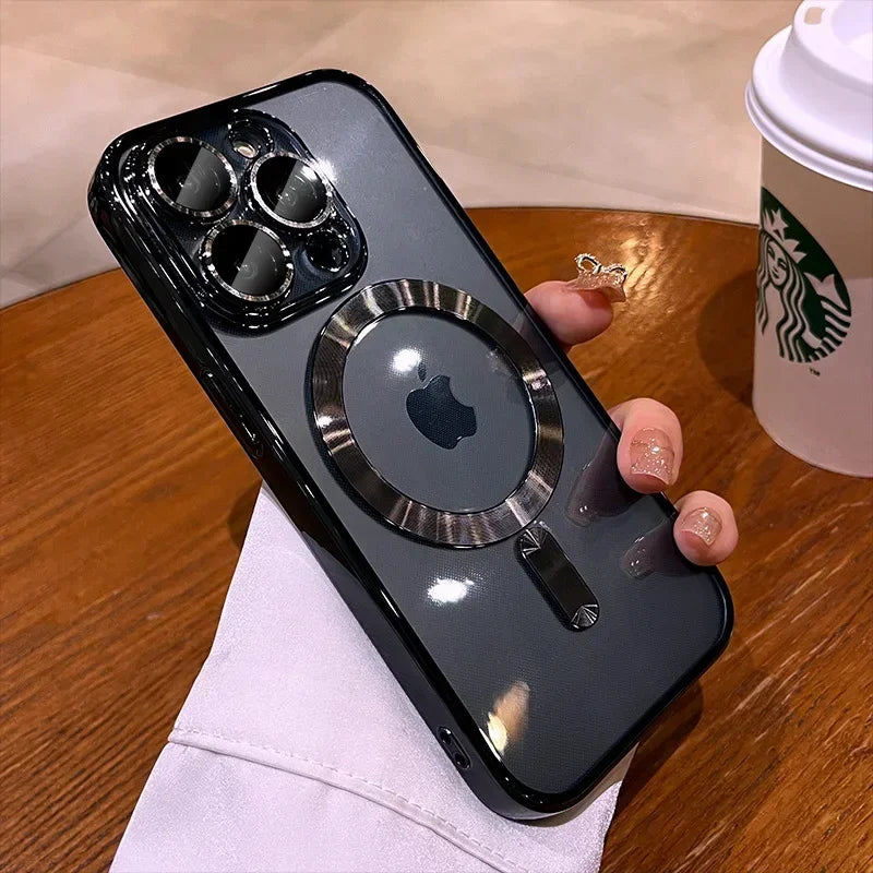 Fashion Magnetic Soft Silicone Case For iPhone - (SF1016A)