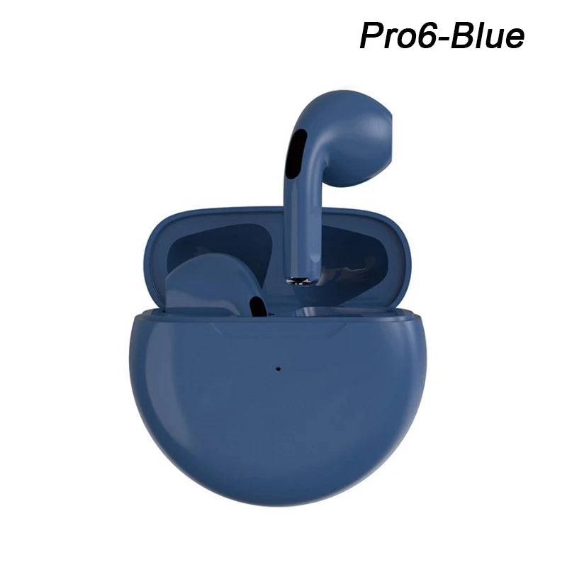 Original Pro 6 TWS Wireless Bluetooth Earphones by Amiriva – Waterproof in-ear earbuds with microphone, AAC support, and semi-open design for sports and daily use