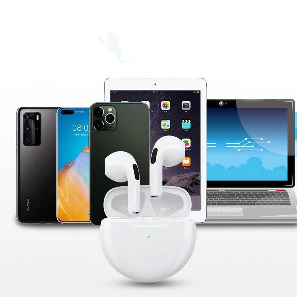 Original Pro 6 TWS Wireless Bluetooth Earphones by Amiriva – Waterproof in-ear earbuds with microphone, AAC support, and semi-open design for sports and daily use