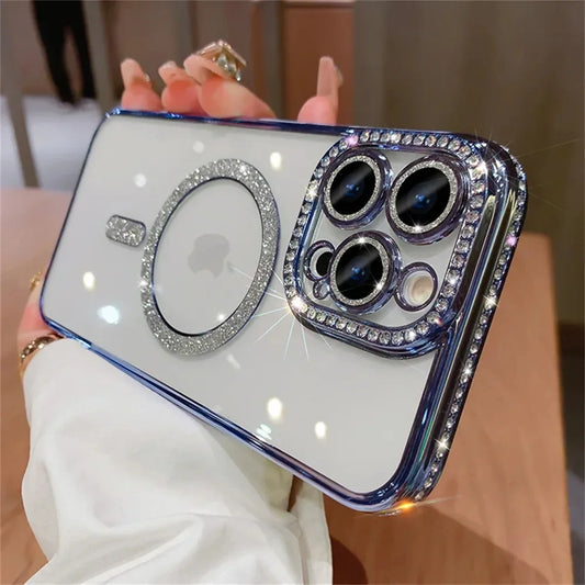 Amiriva Glitter Transparent iPhone Case – MagSafe compatible, stylish and durable protection for iPhone 16/15/14