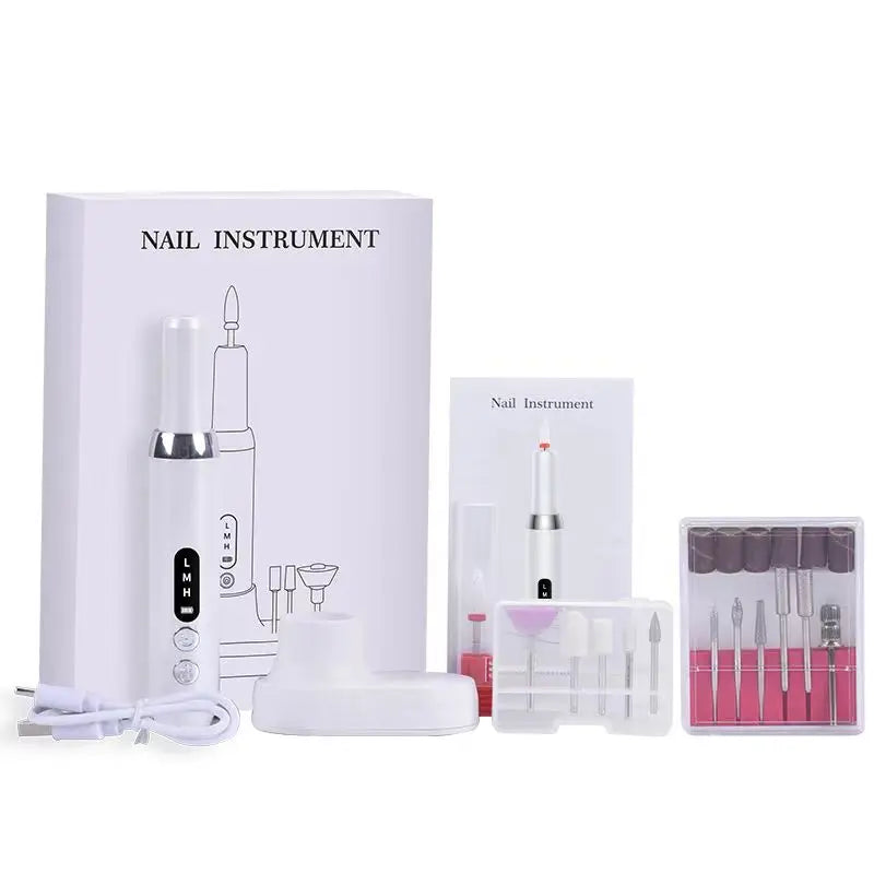 Amiriva K16 Electric Manicure Drill – CE/FCC certified professional nail file machine for home and salon use with multiple attachments
