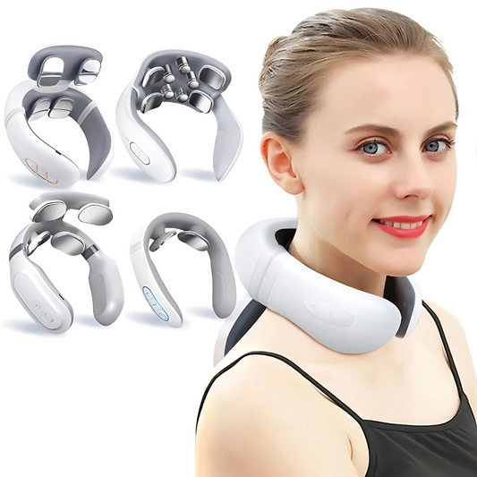 Amiriva Neck Massager with 4-head deep tissue design, heat therapy, and adjustable intensity for fast neck pain relief