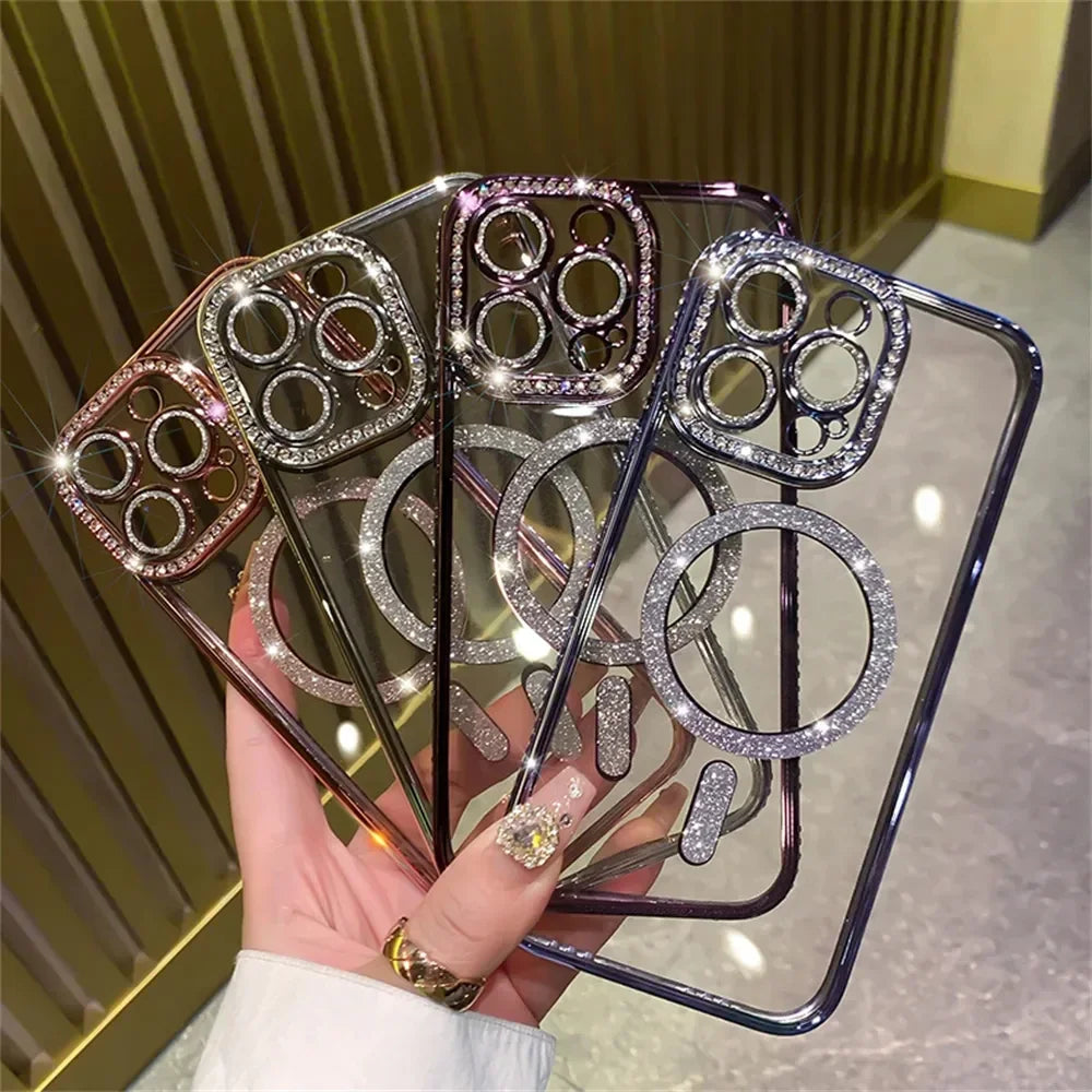 Amiriva glitter diamond case lineup – compatible with iPhone 14, 15, and 16 series