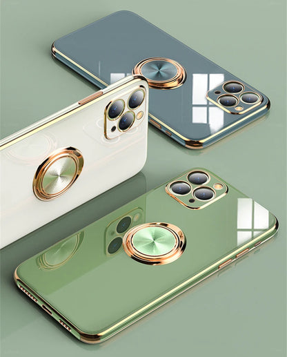 Luxury Magnetic Plating Silicone Case for iPhone - (SF1001B)