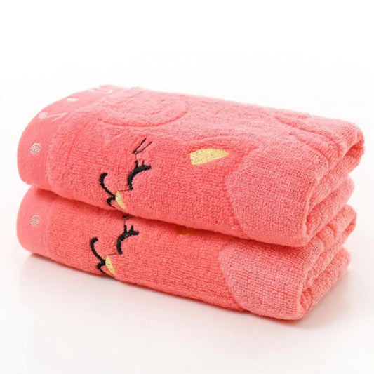 Amiriva children's bath towel with cute cat and musical note print, soft and lightweight, quick-drying and perfect for home or travel use