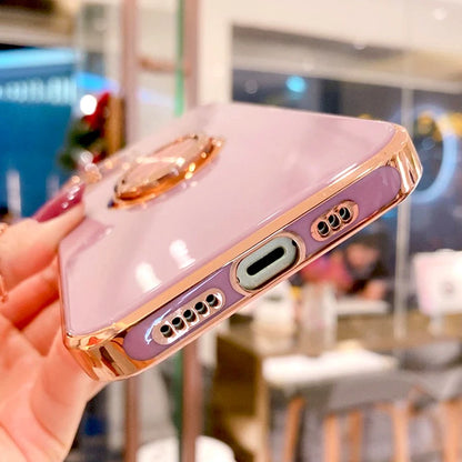 Luxury Magnetic Plating Silicone Case for iPhone - (SF1001B)