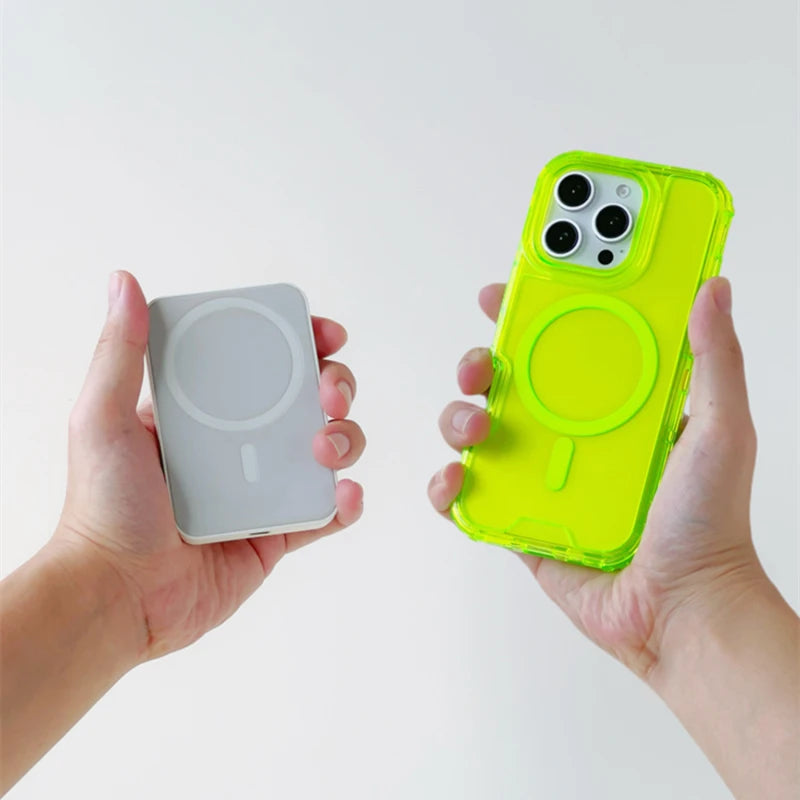 Neon Bumper Clear MagSafe iPhone Case – Shockproof & Wireless Charging Compatible- (NC1001)