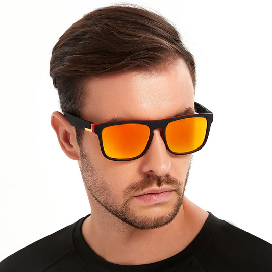 Amiriva Unisex Retro Rectangle Sunglasses with Polarized Lenses and UV400 Protection for Outdoor Activities