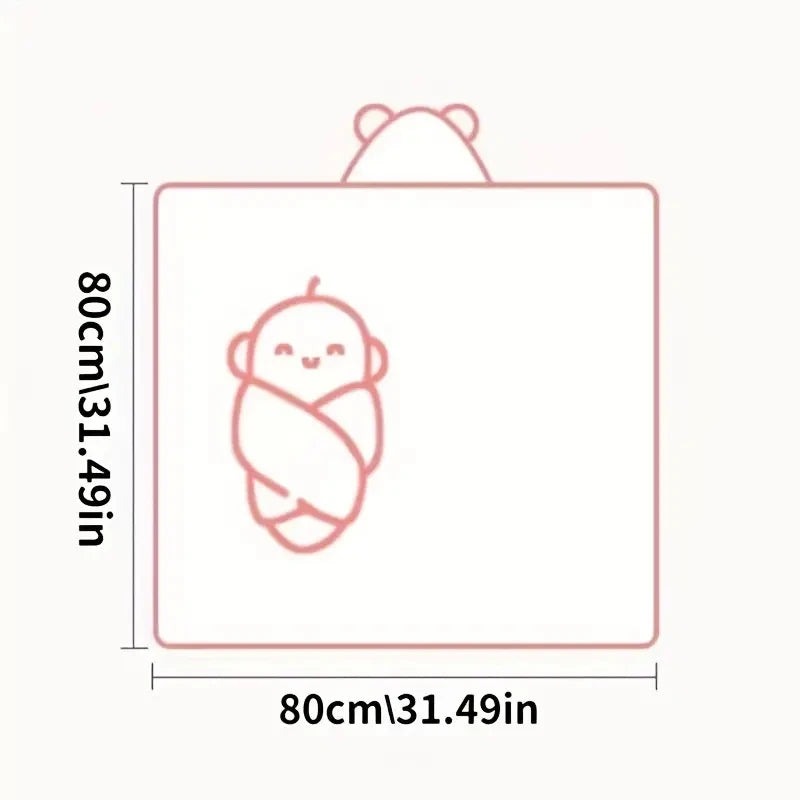 Amiriva Baby Hooded Bath Towel – Coral Velvet Cloak Blanket for Newborns and Toddlers