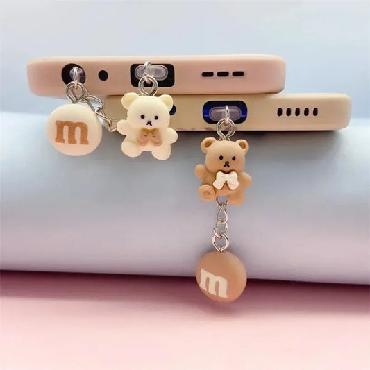 Cute Little Bear Phone Dust Plug Pendant – Type-C/iOS/Micro USB Port Accessory (AR1080)