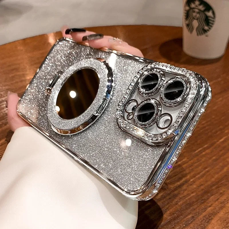 Luxury Diamond Clear Glitter MagSafe Case – Jewelled Protective Cover for All iPhone Models + Free Shipping - (SN1014)