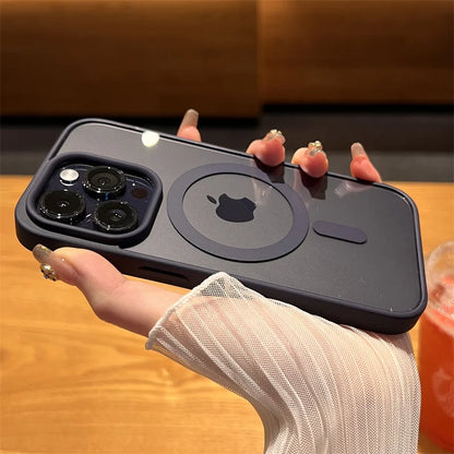 Luxury Magnetic Wireless Charging Case for MagSafe – Shockproof & Transparent Bumper for iPhone 16-11 Pro Max - (SF1019B)