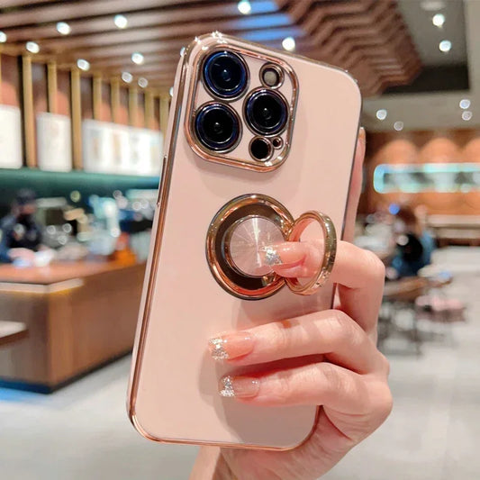 Luxury Magnetic Plating Silicone Case for iPhone - (SF1001A)