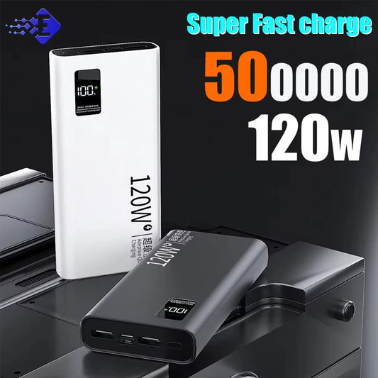 120W 500,000mAh Power Bank – Ultra High Capacity Fast Charger with Digital Display (AR1007)