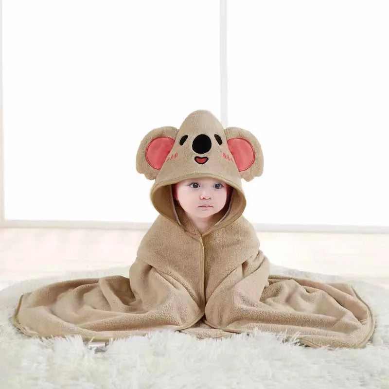Amiriva Baby Hooded Bath Towel – Soft Coral Velvet Cartoon Swaddle Wrap for Newborns