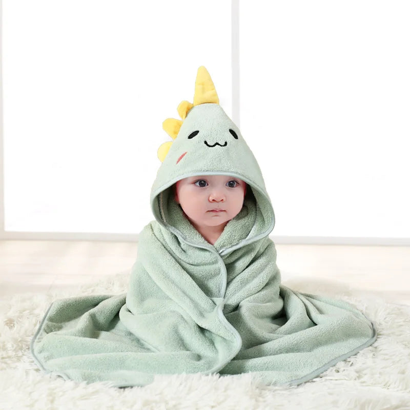 Amiriva Baby Hooded Bath Towel – Coral Velvet Cloak Blanket for Newborns and Toddlers