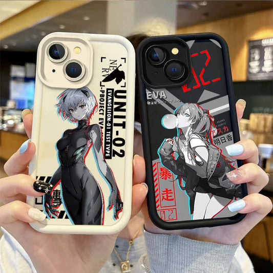 N-Neon G-Genesis Evangelion Silicone iPhone Case – Anime Non-Slip Protective Cover for iPhone 14, 15, 16 + Free Shipping- (SN1012)