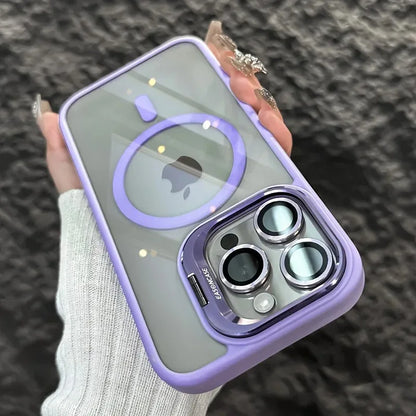 Luxury Magnetic iPhone Case – Shockproof, Stand & Glass Lens Protector - (SF2020C)